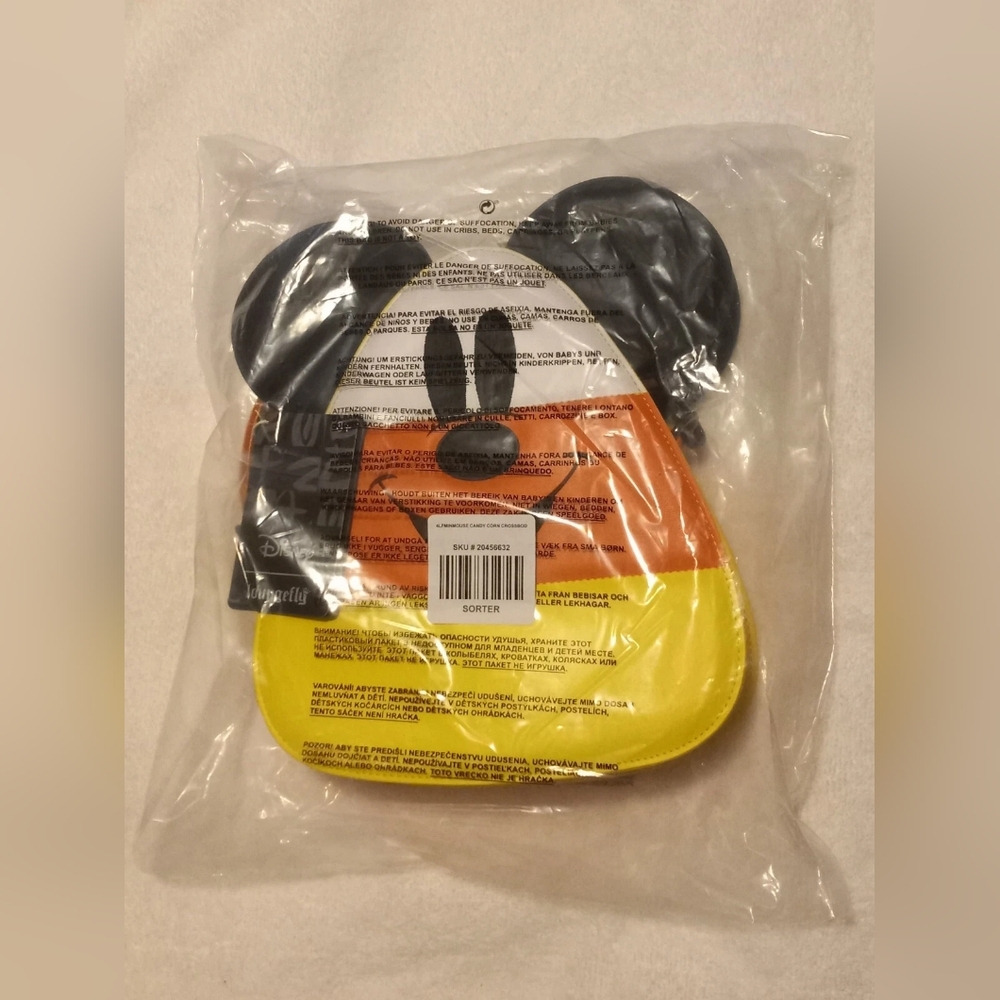 NWT Disney Loungefly Mickey & Minnie Candy Corn Halloween Crossbody Bag